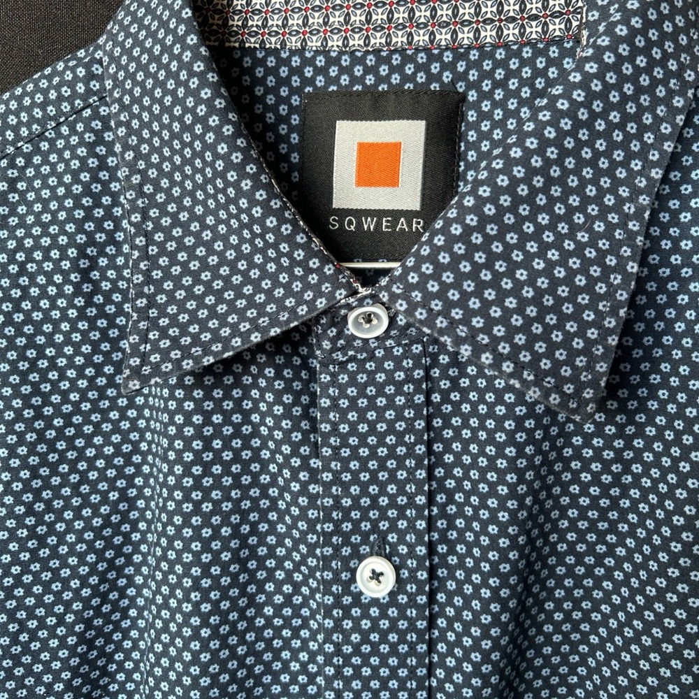 SQWEAR Button Down Shirt Cotton Men’s Large Blue